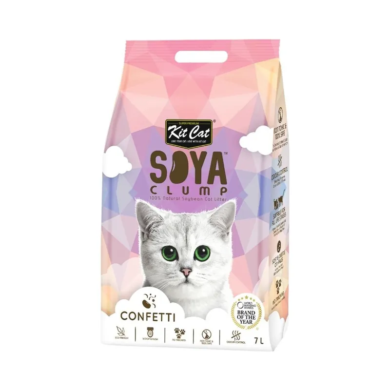 Kit Cat Soyaclump Eco kissan kuivike Konfetti / 7 L Outlet