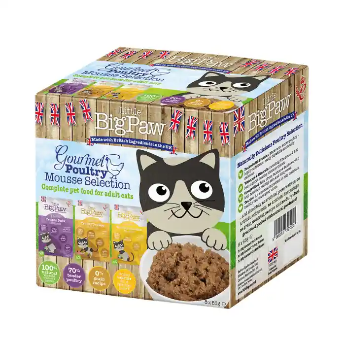 Populärt val Little BigPaw Gourmet-Mousse Geflügel 8x85 g