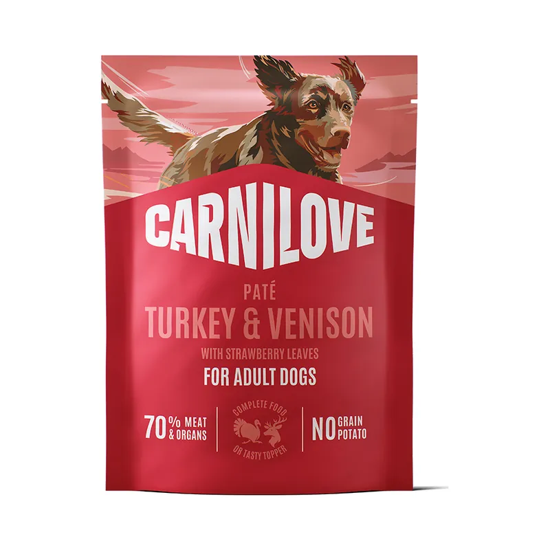 Lågt pris Carnilove Dog Pouch Paté Turkey & Venison with Strawberry Leaves 300 g