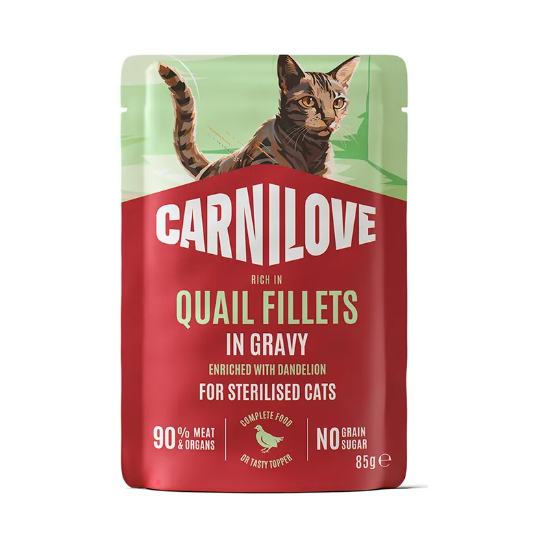 Carnilove Cat Pouch Gravy Steriliserede Vagtelfileter 85 g Endast denna vecka