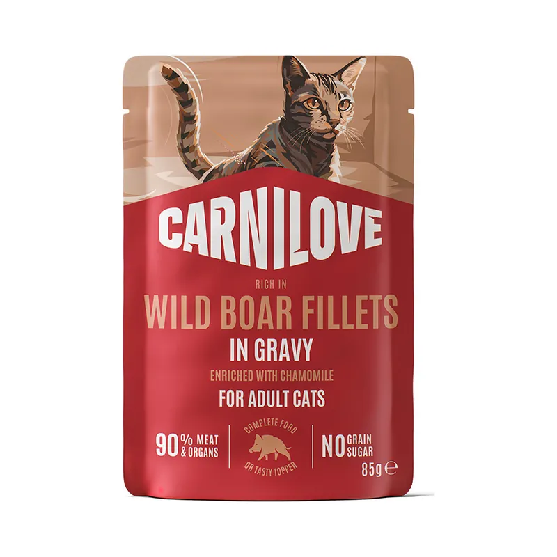 Begränsad tid Carnilove Cat Pouch Gravy Wild Boar & Chamomile 85 g