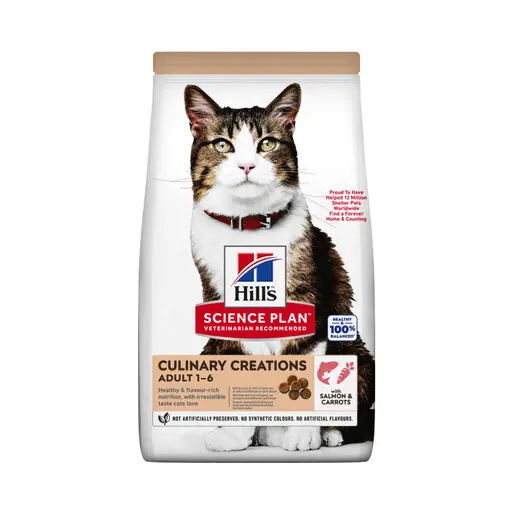 Beställ nu Hill's Pet Nutrition Hill's SCIENCE PLAN Culinary Creations Adult Kattemad Med Laks Og Gulerod 1.5 kg