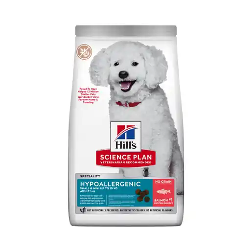 Köp nu Hill's Pet Nutrition Hill's SCIENCE PLAN Hypoallergenic Small & Mini Adult Dog Food With Salmon 1.5 kg