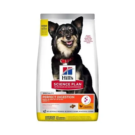 Sista chansen Hill's Pet Nutrition Hill's SCIENCE PLAN Perfect Digestion Small & Mini Adult 1+ Med Kylling Og Ris 1.5 kg