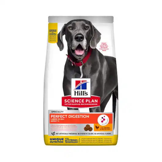Utförsäljning Hill's Pet Nutrition Hill's SCIENCE PLAN Perfect Digestion Large Breed Adult 1+ Kanan Ja Riisin Kanssa 14kg