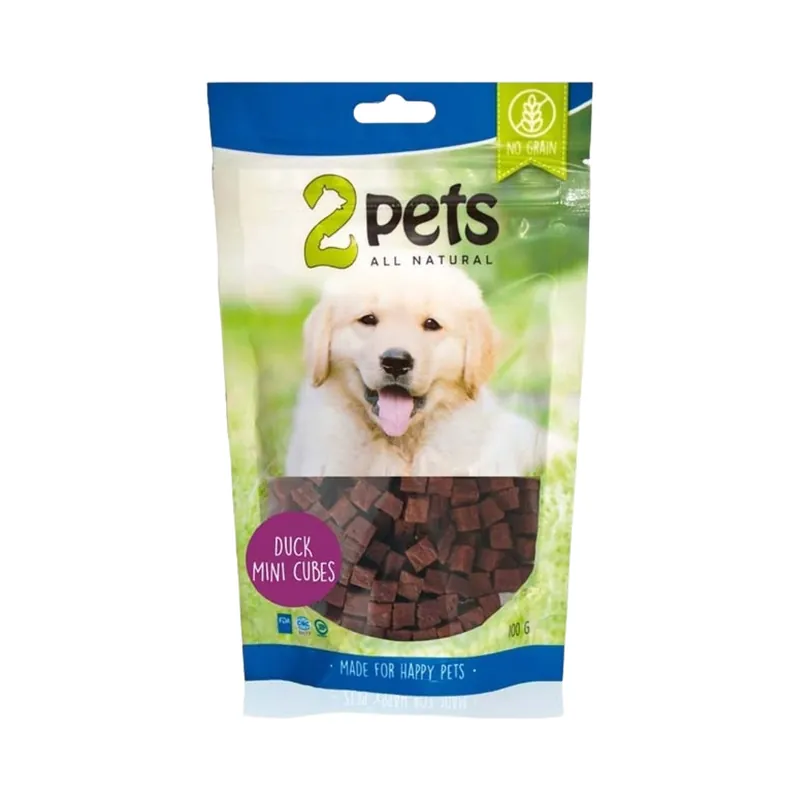 prisnedsättning 2pets Dogsnack Mini Cubes Duck 100 g