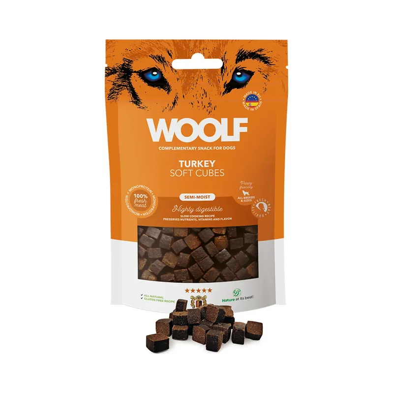 WOOLF Soft Cubes Turkey 100 g Rea