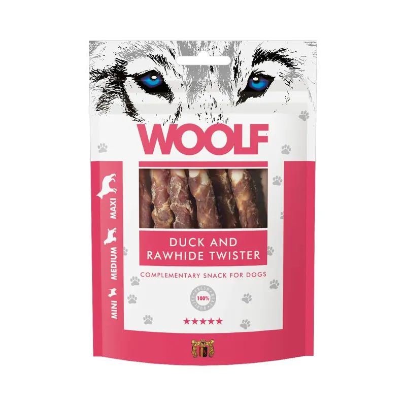 WOOLF Classics Duck & Rawhide Twister 100 g Premium