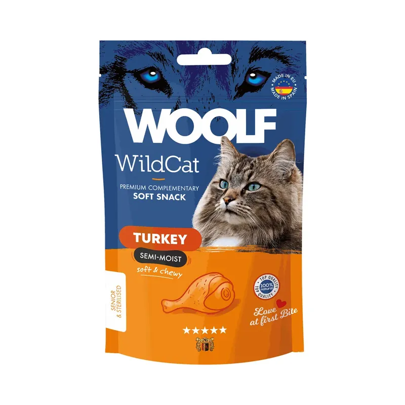 Expressleverans WOOLF Wildcat Snacks Turkey 50 g