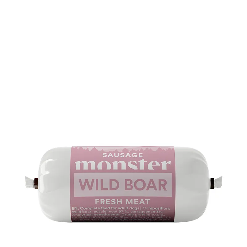 Säker betalning Monster Dog Sausage Wild Boar 80 g