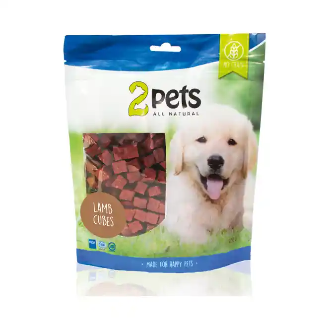 Snabb frakt 2pets Dogsnack Cubes Lamb 400 g