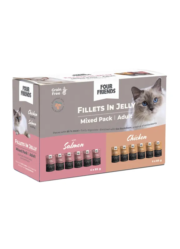 Four Friends FourFriends Cat Adult in Jelly Mix 12-pack 12-pack Nyhet