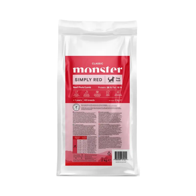 Populärt val Monster Dog Classic Simply Red 2 kg
