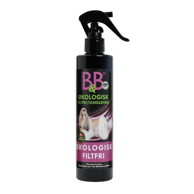 B&B Ekologisk TangleFree Filtfri Hundpäls 300ml Snabb frakt