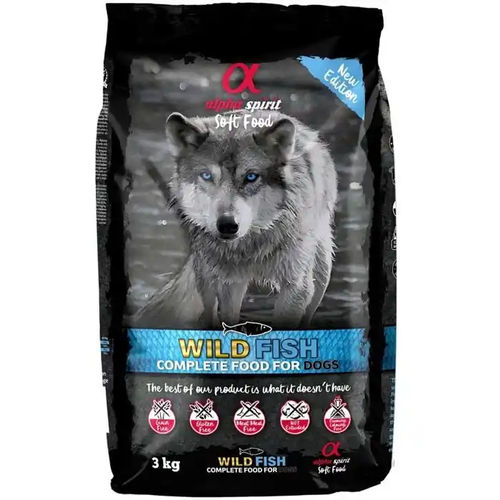 Begränsat antal Alpha Spirit Semi Moist Komplett Foder Wild Fish 3 kg