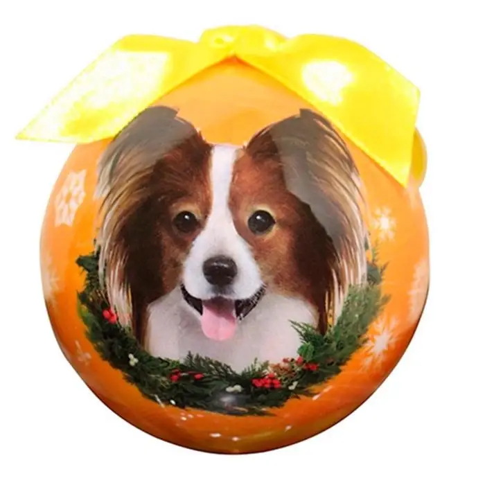 Sänkt pris Christmas Ornament Julkula Med Papillon på Orange Kula