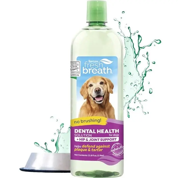 TropiClean Water Additive Oral Care Sund Hundmun Hip & Joint I lager