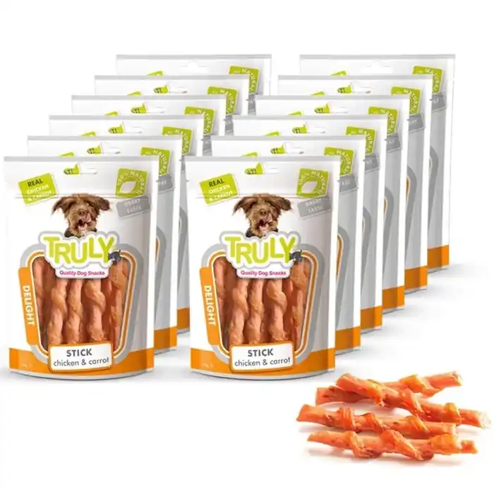 Truly Chicken & Carrot Läcker Morotsstänger Med Kyckling 90g MEGAKÖP 12st Outlet
