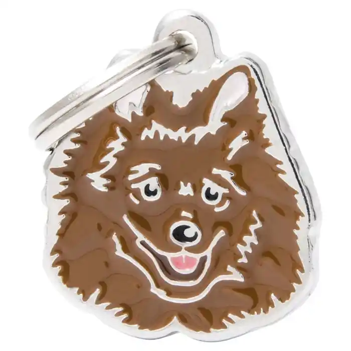 My Family Hundbricka med Italiensk Spitz Röd V2 Premium
