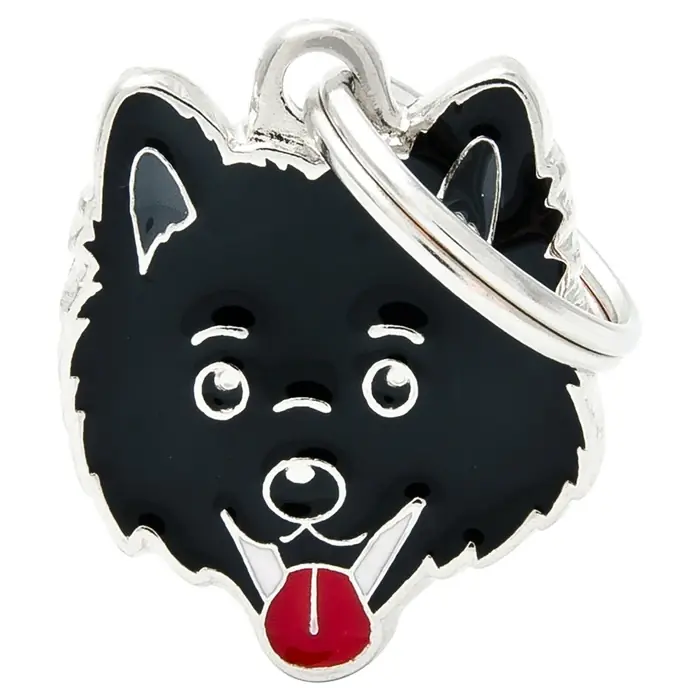 My Family Hundbricka med Italiensk Spitz Svart V1 Sänkt pris