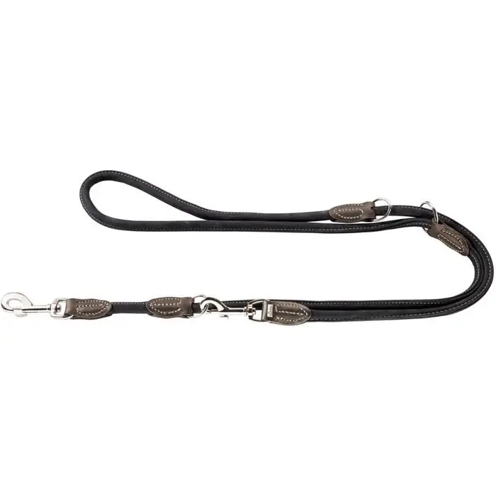 Hunter Designer Nubuck Rundläder Hundkoppel Hunting Black 200cm x 6mm Sista chansen