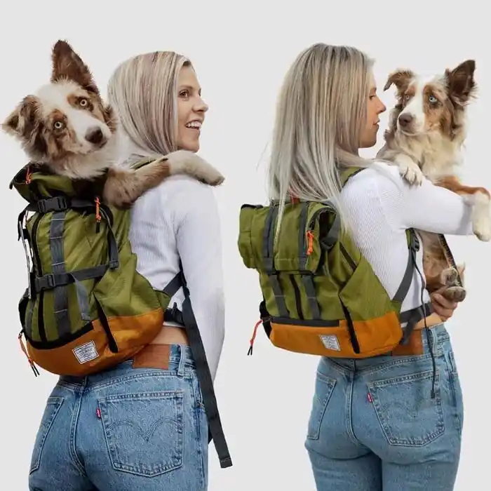 Outlet K9 Sport Sack Urban3 Hund Ryggsäck och Väska 2i1 Leafy Green SMALL