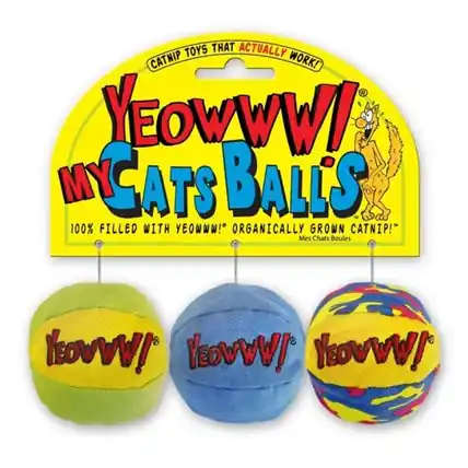 Erbjudande Kattleksak YEOWWW boll 3 pack