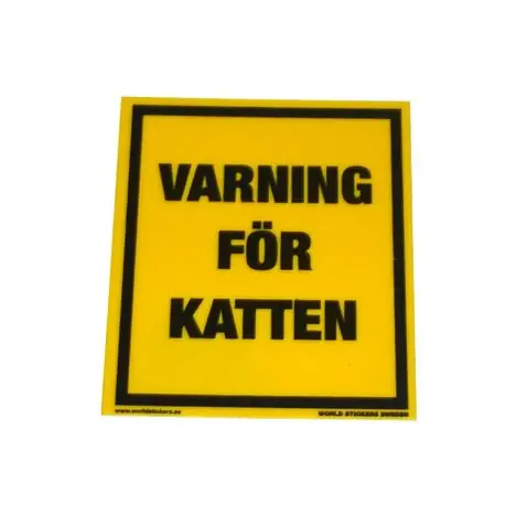 Rabatter Varning för katten 80x95mm Gul