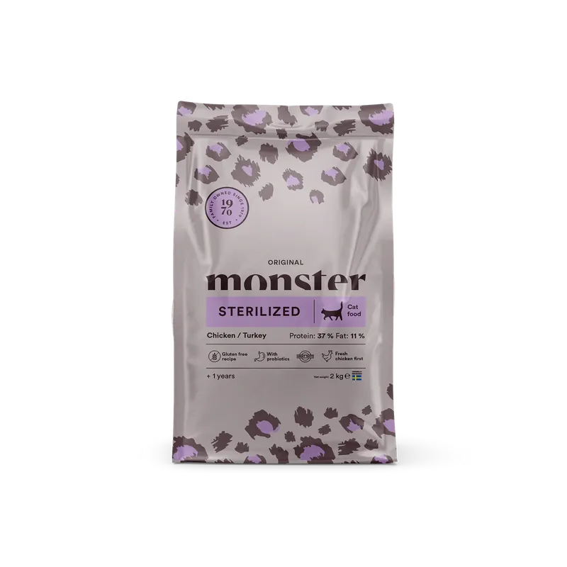 Monster Katt Original Sterilized Chicken/Turkey 2 kg Bästa pris