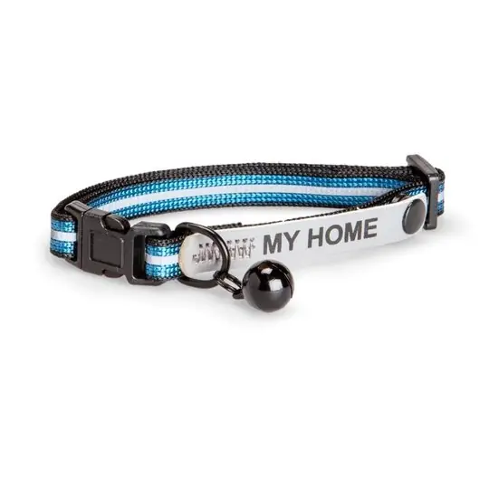 Utförsäljning Basic Cat Reflective Halsband med Namnskylt (Blå)