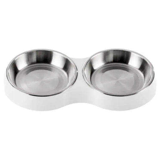 Begränsat antal Basic Meow Melamine Ripple Skål (Vit)
