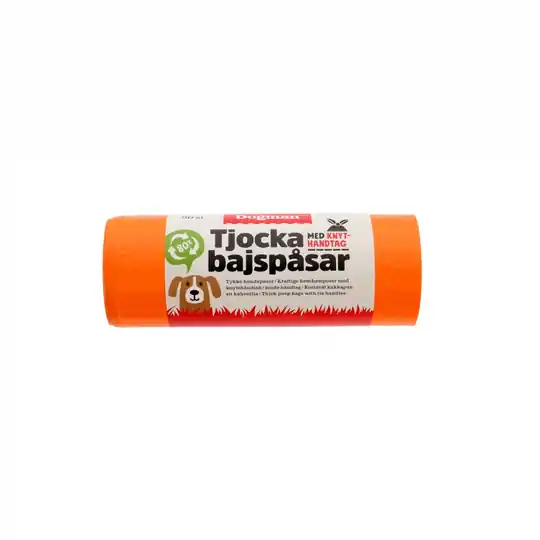 Populär Dogman Tjocka Bajspåsar med Handtag 50-pack (Orange)