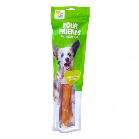 Premium FourFriends Dog Twisted Stick Chicken 40 cm