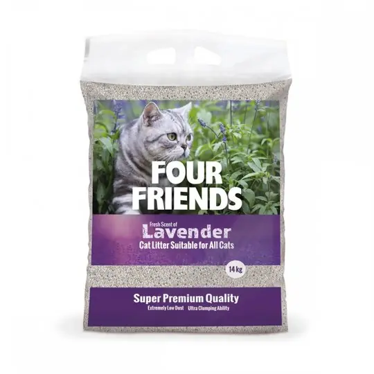 Extra rabatt FourFriends Lavendel Kattsand 14 kg