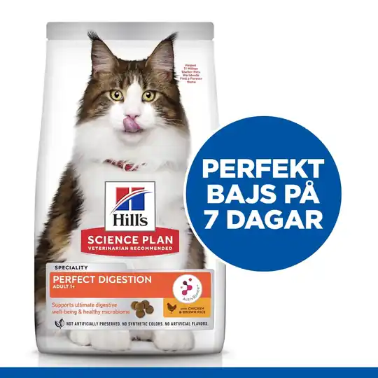 Hill's Science Plan Cat Adult 1+ Perfect Digestion Chicken & Brown Rice (7 kg) Erbjudande