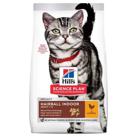 Kundfavorit Hill's Science Plan Cat Adult Hairball & Indoor Chicken (1,5 kg)