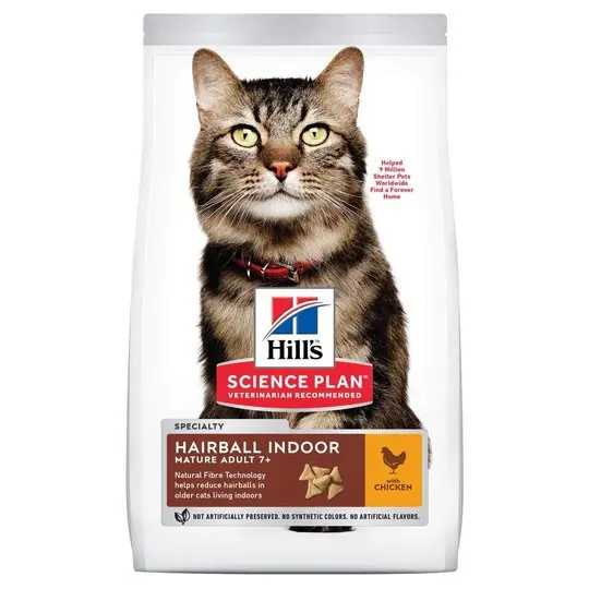 Outlet Hill's Science Plan Cat Mature Adult 7+ Hairball Indoor Chicken (1,5 kg)