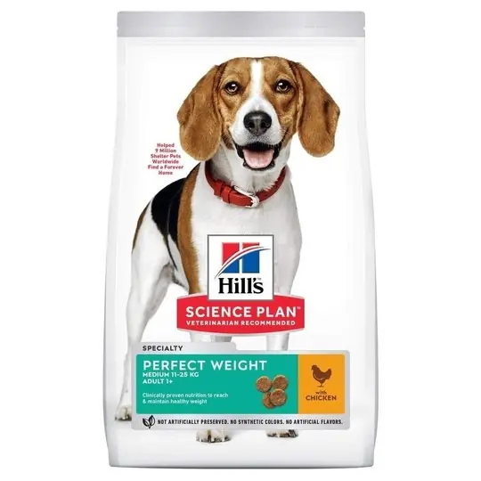 Hill's Science Plan Dog Adult Medium Perfect Weight Chicken (2 kg) Snabb leverans