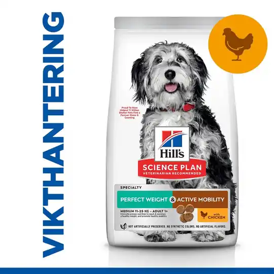 Hill's Science Plan Dog Perfect Weight & Active Mobility Adult Medium with Chicken 12 kg Rea