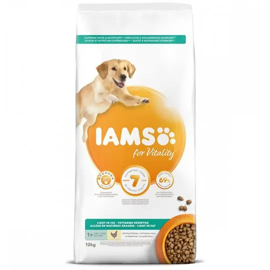 Iams for Vitality Dog Adult Light In Fat Chicken 12 kg Handla nu