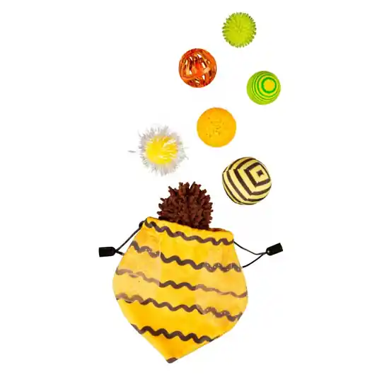 Little&Bigger Bumble Bee Kattleksaker 7-pack I lager