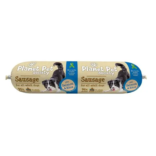 Planet Pet Society Sausage with Salmon & Rice 800 g Kampanjpris