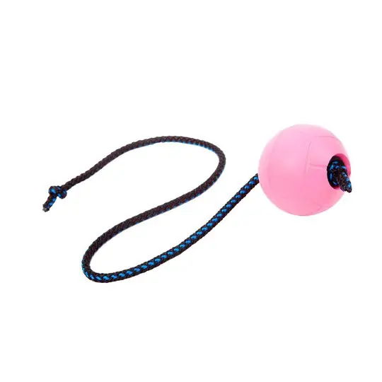 ProDog Mjuk Gummiboll med Rep 60 cm (Rosa) Sista chansen