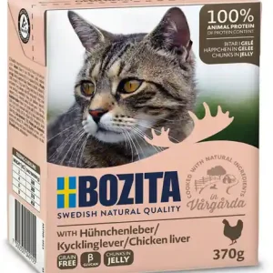 Bitar i Gelé Kycklinglever för katt - 16 st x 370 g Säker betalning