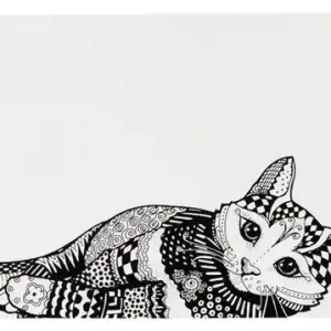 Billig Matskålsunderlägg Katt - Zentangle Cat