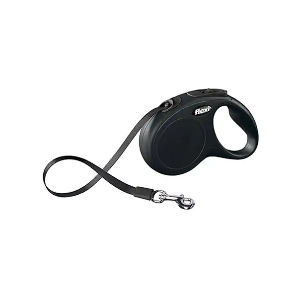 Flexi M 5m med band svart Premium