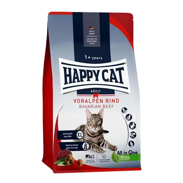 Happy Cat Adult nötkött 4kg Endast idag