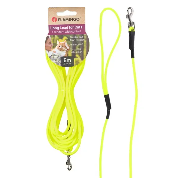 Spårlina 5m Ø4mm Caspar biothane rund gul Kampanjpris