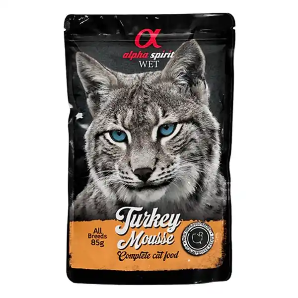 Billig Alpha Spirit Cat Pouch Turkey Mousse 85g