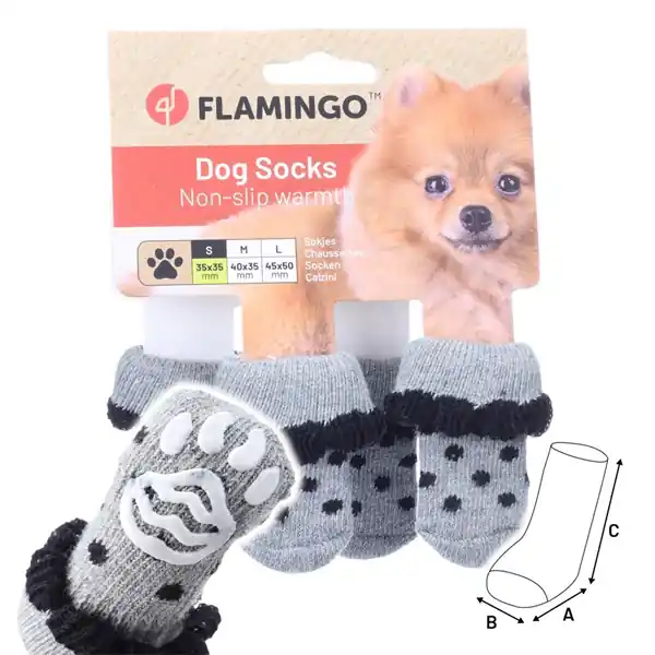 Populär Hundsockor Asia grå S 4-pack